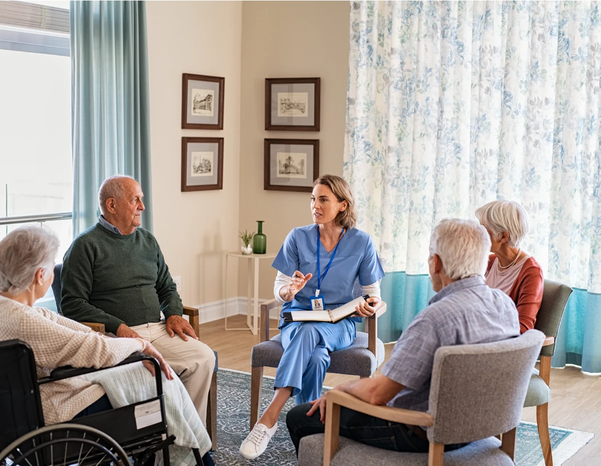 Seniors Talking with Management